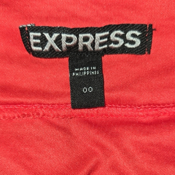 Express Bright Red Mini A-Line Skirt Pleated Mesh W/ Lining Dior Twinsie Sz 00 - Picture 3 of 11